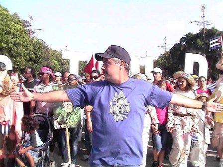 Trabajadores en la marcha del primero de mayo 2010.