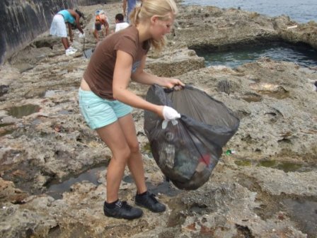 Alexandra en plena faena.