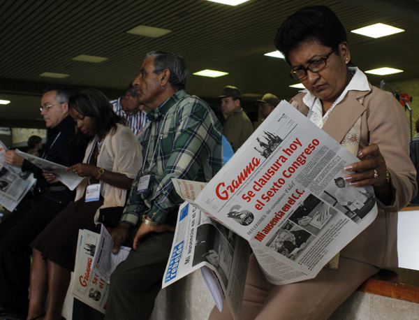 La prensa cubana en la clausura del congreso. Foto: Jorge Luis Baños.