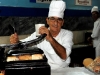 Sandwich maker at the Latinoamericano Stadium.  Photo: Byron Motley