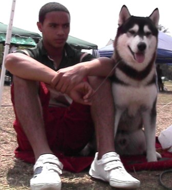 Criadores de perros cubanos con sus crías Cuban dog breeders show their breeds