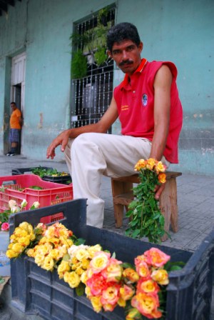 Vendedor de flores.  Foto: Caridad