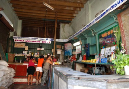 The “bodega” store where Cubans buy their rationed basic products.