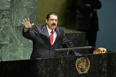 Zelaya cuando habló en la ONU en julio, 2009.