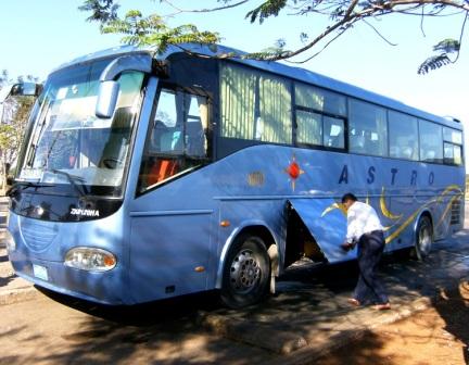 Uno de los buses Yutong.