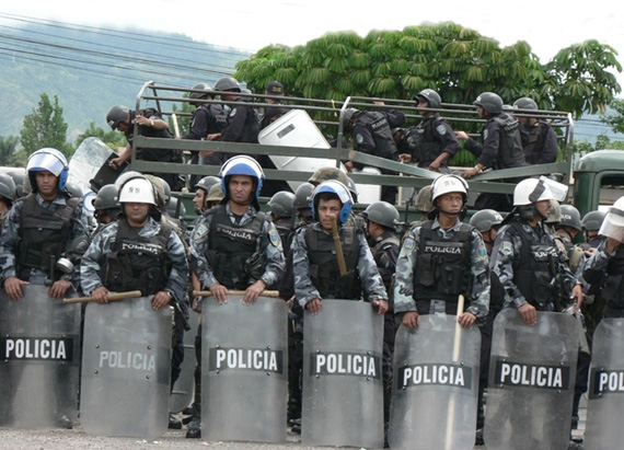 Honduras sigue militarizado.  Foto: Giorgio Trucchi, rel-UITA
