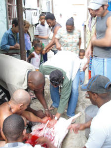 Matanza publico del puerco.