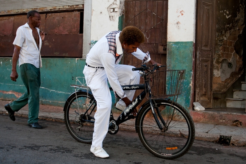 Alfredo en su bicicleta.