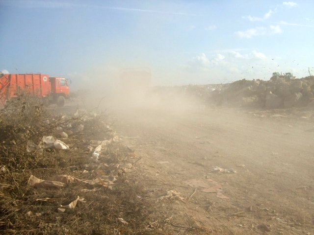 Polvo en el basurero.