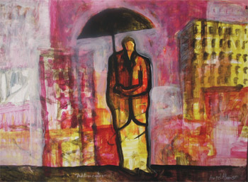 Aditamentos, 70 x 50 cm, acrílico sobre cartulina, 2010. Por Angel Alonso