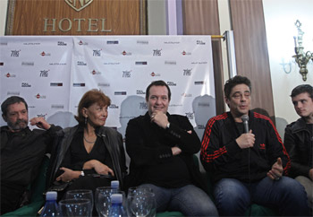 Press conference with part of the staff of "7-Dias in Havana."