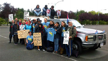 Miembros de la caravana en Vancouver, Canada.