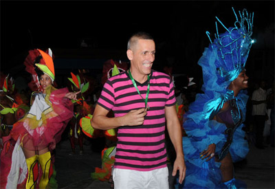 Hector Medina, the director of Los Guaracheros, told us that some of today’s members are women who are the daughters and granddaughters of previous dancers in the troupe. Photo: Raquel Perez