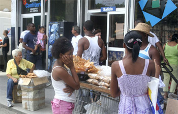 Outside a Cuban store that sells in hard currency.