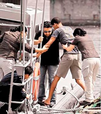 Jorge at the moment of the rescue.