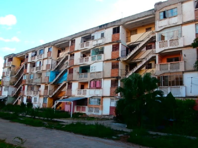 Socialist style apartment building.